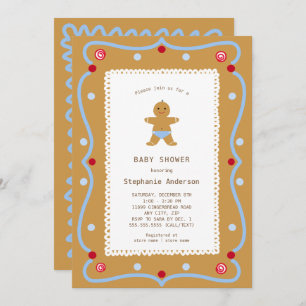 Gingerbread Boy Baby Shower Invitation