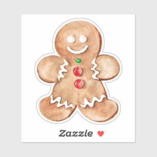 Gingerbread Boy Christmas Sticker