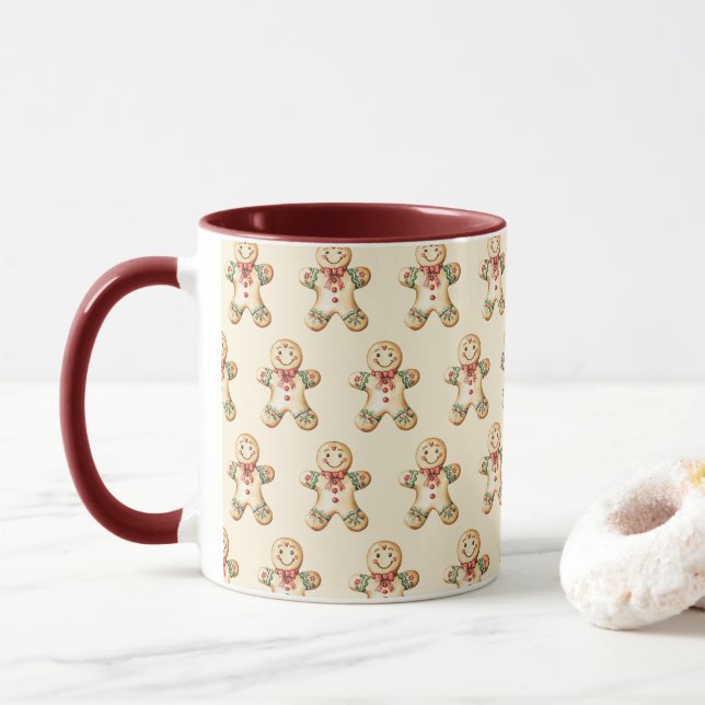 Gingerbread Boy Coffee Drinking Mug (With Donut)