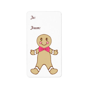 Gingerbread Boy Gift Tag Label
