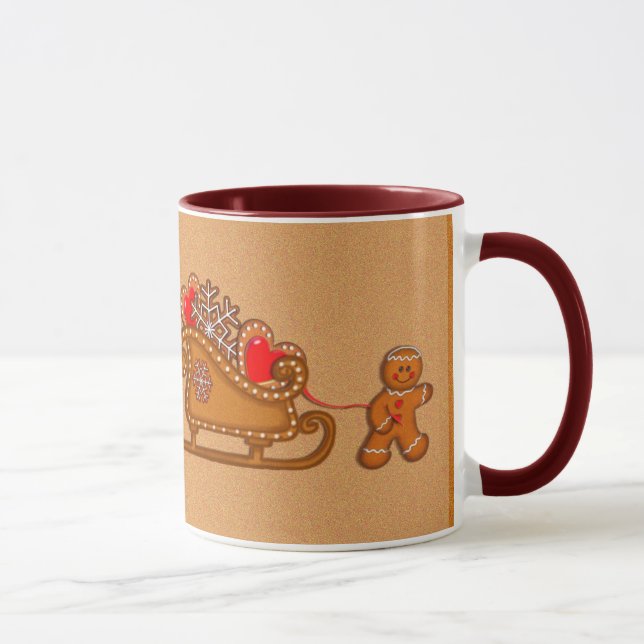 GINGERBREAD BOY & SLEIGH by SHARON SHARPE Mug (Right)