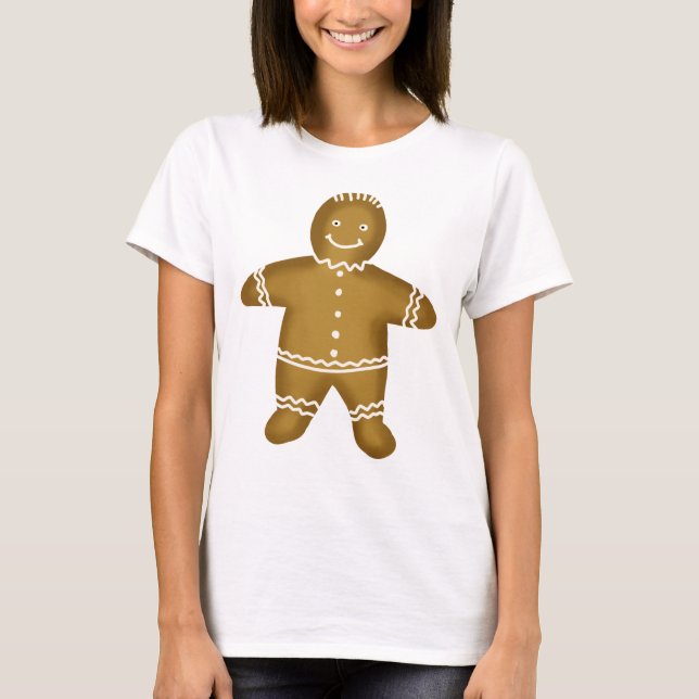 Gingerbread Boy Smiling T-Shirt (Front)
