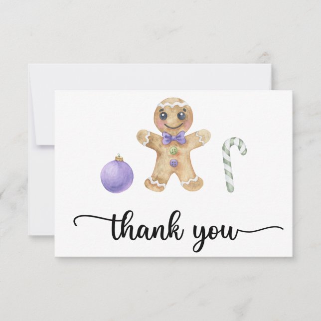 Gingerbread boy thank you card (Front)