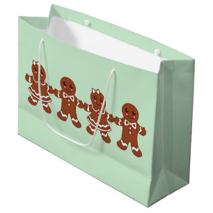 Gingerbread Boys Girls Christmas Gift Bag