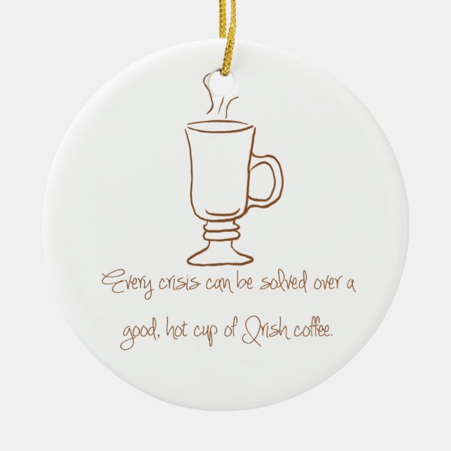 Gingerbread Brown Irish Coffee Ornament (Front)