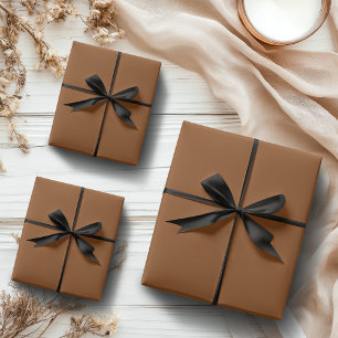 Gingerbread Brown Solid Colour Classic Elegant Wrapping Paper Sheet