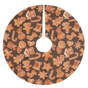 Gingerbread Brushed Polyester Tree Skirt