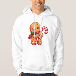 Gingerbread Buddy With Candy Cane Hoodie