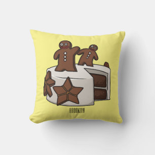 Gingerbread cake cartoon illustration cushion