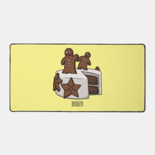 Gingerbread cake cartoon illustration desk mat