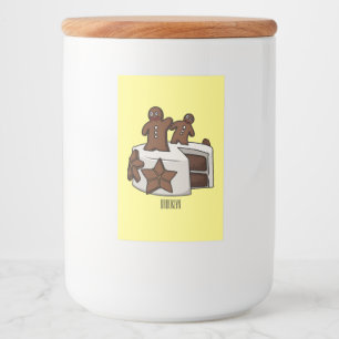 Gingerbread cake cartoon illustration food label