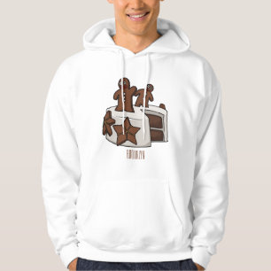 Gingerbread cake cartoon illustration hoodie