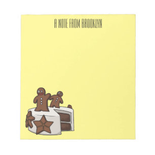 Gingerbread cake cartoon illustration notepad