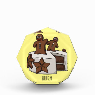 Gingerbread cake cartoon illustration photo block