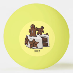 Gingerbread cake cartoon illustration ping pong ball