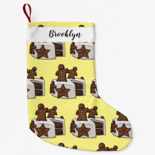 Gingerbread cake cartoon illustration small christmas stocking