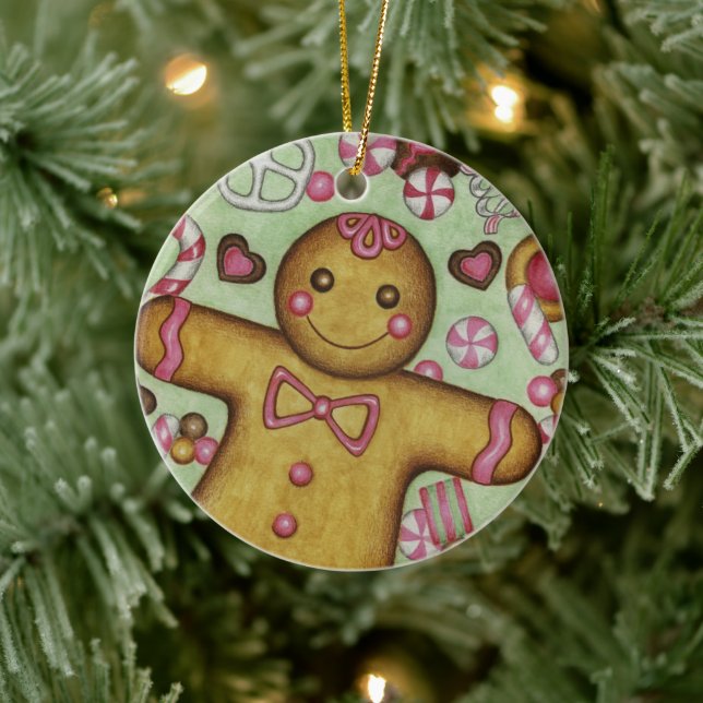 Gingerbread Candy Christmas Tree Holiday Ornament (Tree)