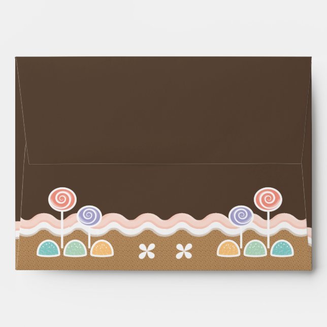 Gingerbread Candyland Holiday Envelope (Back (Top Flap))