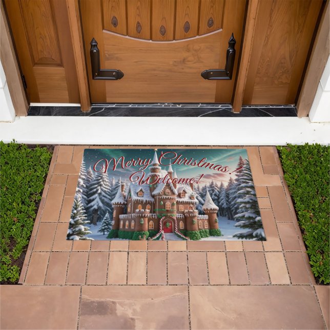 Gingerbread Castle from the Christmas Forest Doormat (Outdoor)