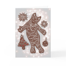 Gingerbread Cat & Christmas Cookies Card