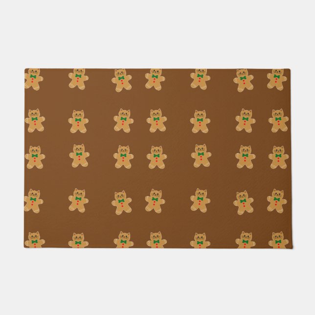 Gingerbread Cat Cookies Pattern Doormat (Front)