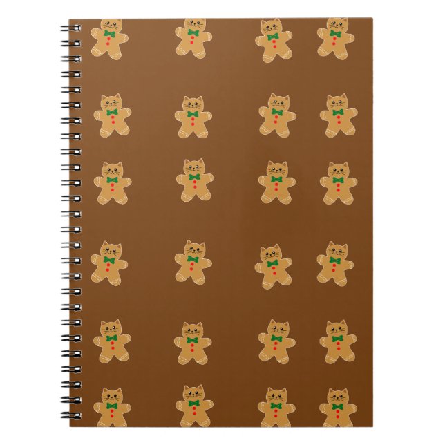  Gingerbread Cat Cookies Pattern Notebook (Front)