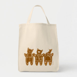 Gingerbread Cats - Hand Painted Tote Bag