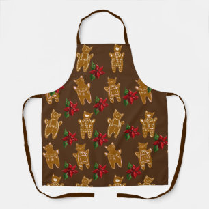 Gingerbread Cats on Dark Chocolate - Hand Dran Apron