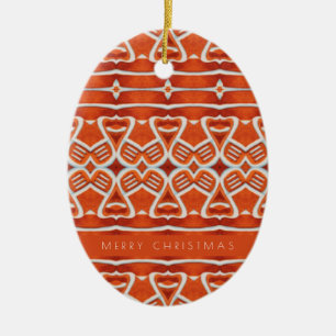 GINGERBREAD Ceramic Oval Ornament + Text