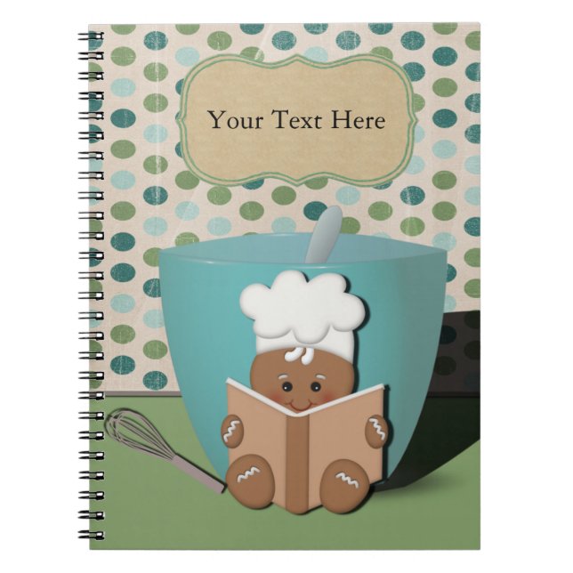 Gingerbread Chef, Customisable Notebook (Front)