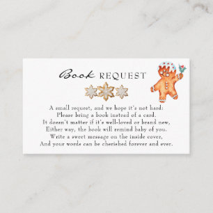 Gingerbread   Christmas Baby Shower   Book Request Enclosure Card