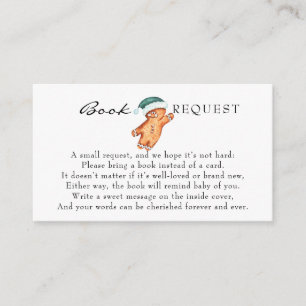 Gingerbread   Christmas Baby Shower   Book Request Enclosure Card