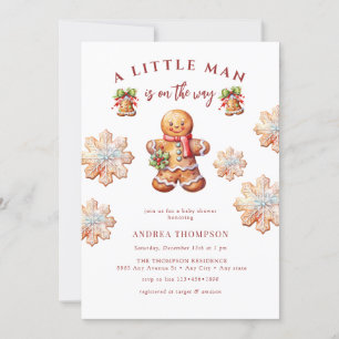 Gingerbread Christmas Baby Shower Invitation