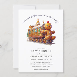Gingerbread   Christmas Baby Shower  Invitation