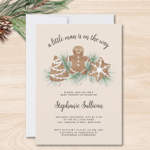 Gingerbread Christmas Baby Shower Invitation