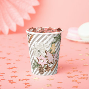 Gingerbread Christmas Baby Shower Paper Cups