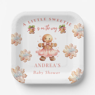 Gingerbread   Christmas Baby Shower  Paper Plate