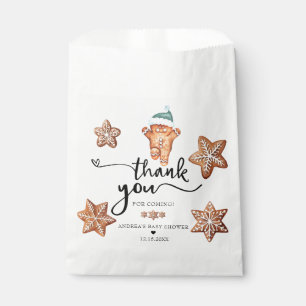 Gingerbread Christmas Baby Shower Thank You Favour Bag