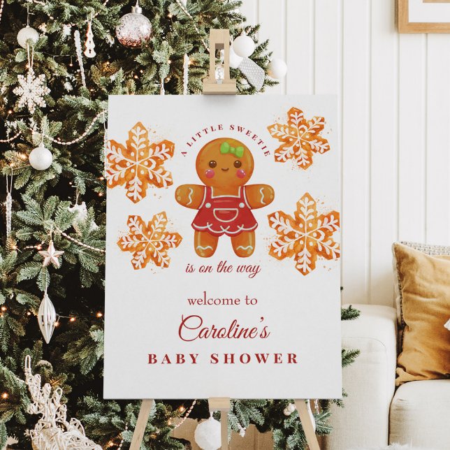 Gingerbread Christmas Baby Shower Welcome Sign (Creator Uploaded)