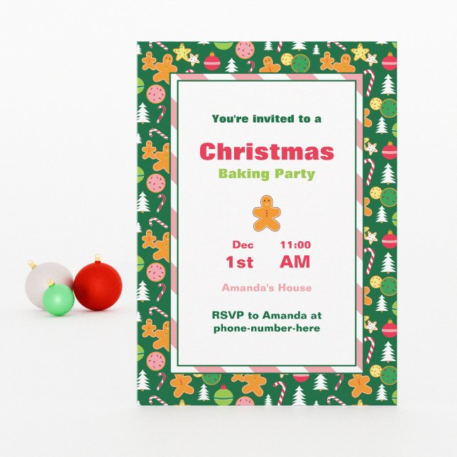 Gingerbread Christmas Baking Party Invitation (Creator Uploaded)
