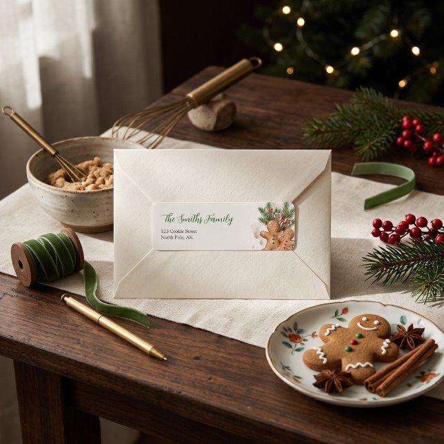 Gingerbread Christmas Baking Return Address Label (Creator Uploaded)