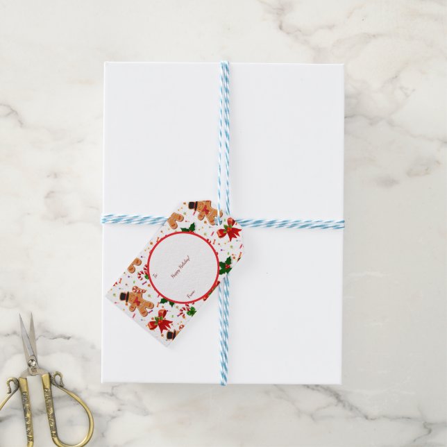 Gingerbread Christmas Candy Ribbon Gift Tags (With Twine)