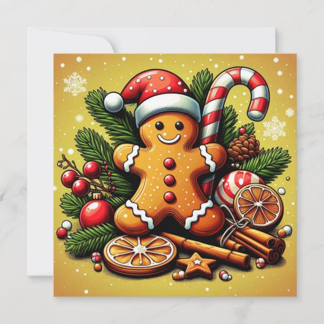 Gingerbread Christmas card! Holiday Card (Front)