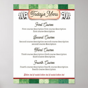 Gingerbread Christmas catering dinner party menu Poster