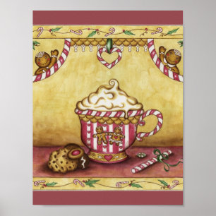 Gingerbread Christmas Coffee Art Craft Paper Poster