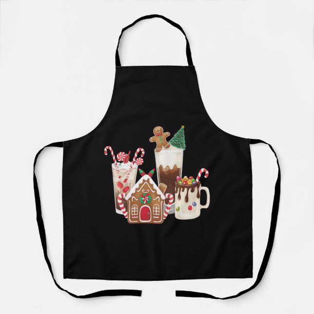 Gingerbread Christmas Coffee Lover Gift Xmas  Apron (Front)