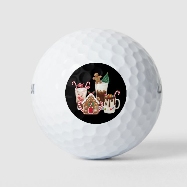 Gingerbread Christmas Coffee Lover Gift Xmas  Golf Balls (Front)