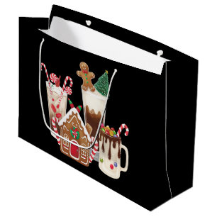 Gingerbread Christmas Coffee Lover Gift Xmas  Large Gift Bag