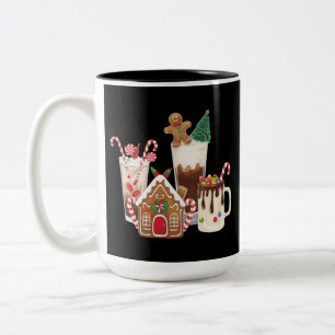 Gingerbread Christmas Coffee Lover Gift Xmas  Two-Tone Coffee Mug