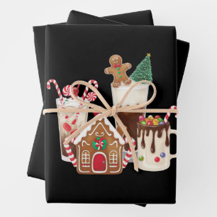 Gingerbread Christmas Coffee Lover Gift Xmas Wrapping Paper Sheet